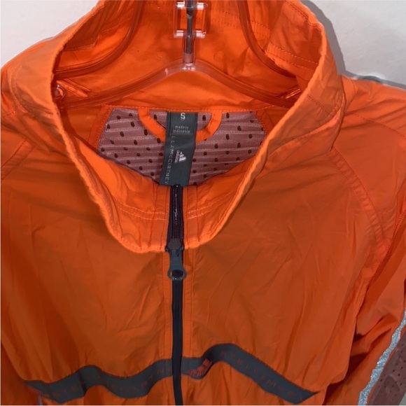 Adidas x Stella McCartney hot orange mesh logo zip up windbreaker - Picture 7 of 7